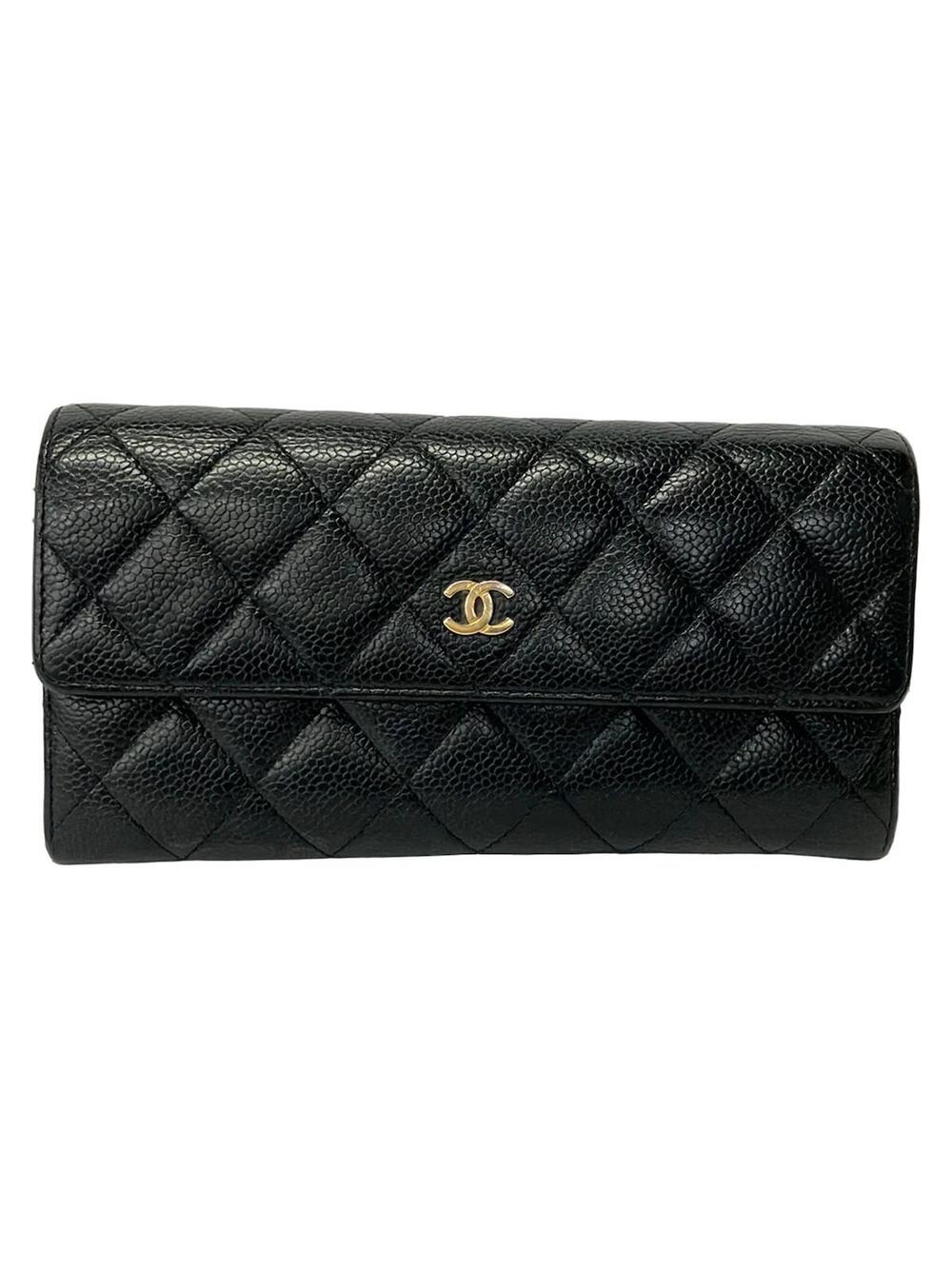 Chanel Black Calfskin Long Wallet Gold #370795C73B